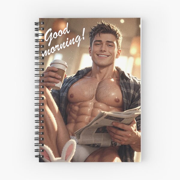 Item preview, Good Morning! Handsome Man with Coffee – Cozy Morning Greeting designed and sold by ZhivanCrimson.