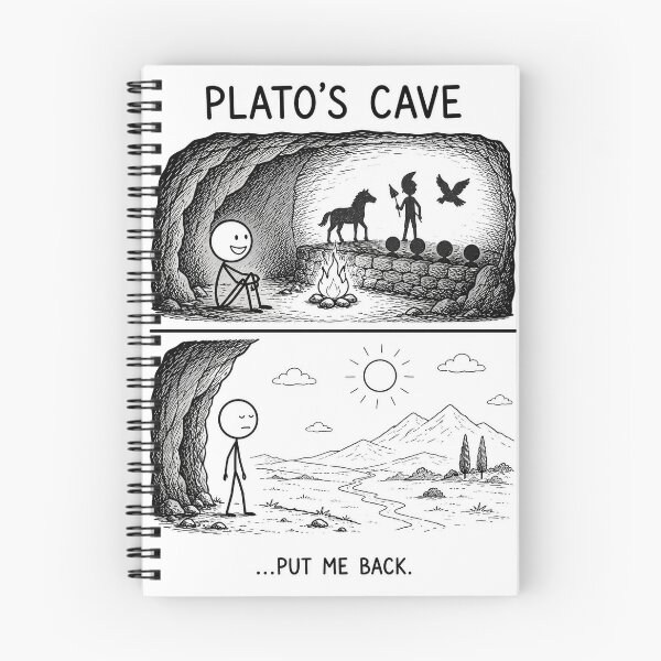 Item preview, Plato's Cave – Put Me Back | Funny Philosophy Stick Figure T-Shirt designed and sold by OkKafka.