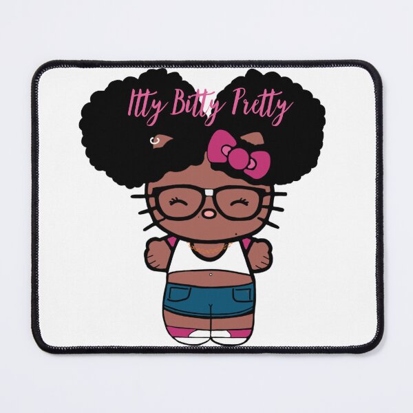 Item preview, Black Girl Hello Kitty Inspired Kawaii Character | Cute Natural Hair Illustration  designed and sold by MsGoldenCreates.