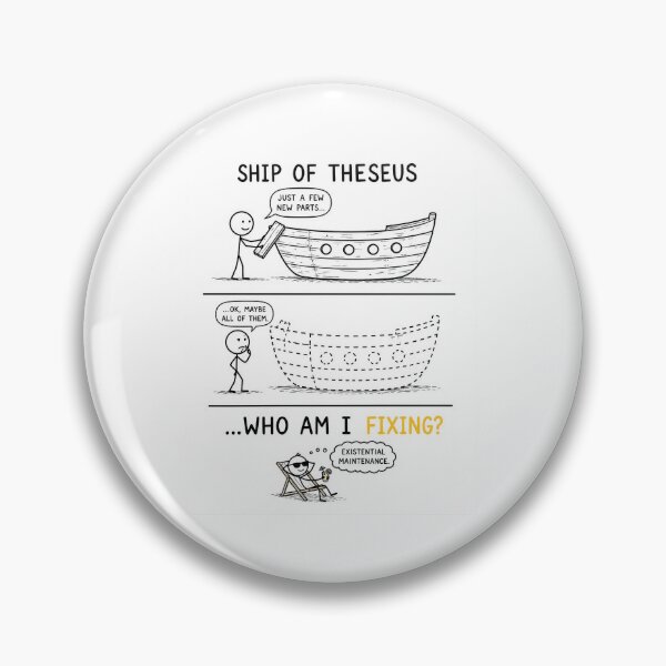 Item preview, Ship of Theseus – Who Am I Fixing? | Funny Philosophy Stick Figure T-Shirt designed and sold by OkKafka.