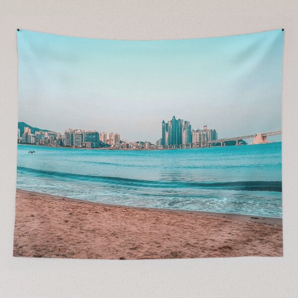 Item preview, beach and skyline of busan ft. a bird flying designed and sold by calinedesign.
