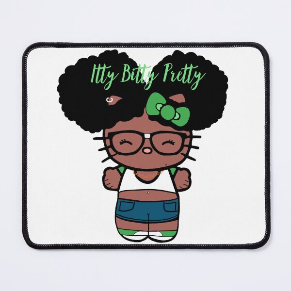 Item preview, Black Girl Hello Kitty Inspired Kawaii Character | Cute Natural Hair Illustration  designed and sold by MsGoldenCreates.
