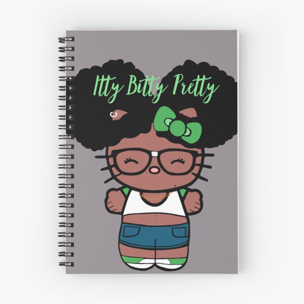Item preview, Black Girl Hello Kitty Inspired Kawaii Character | Cute Natural Hair Illustration  designed and sold by MsGoldenCreates.