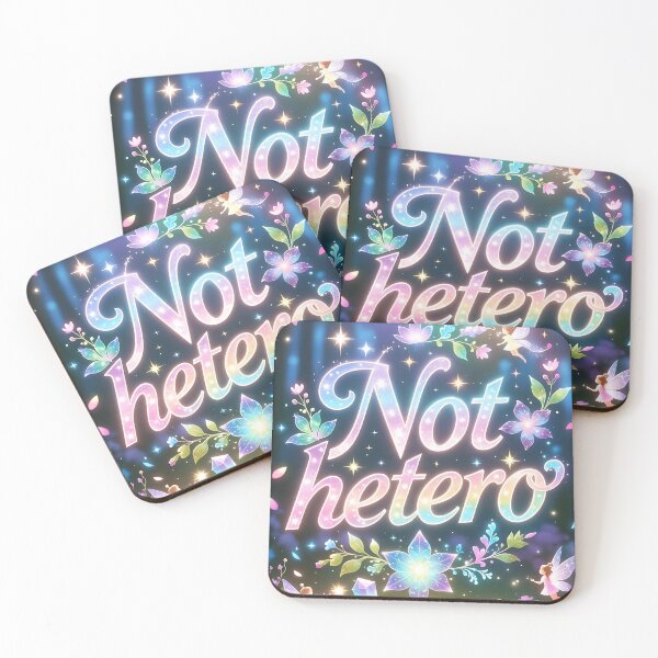 Item preview, Not Hetero – Magical Fairy Fantasy Pride Typography designed and sold by ZhivanCrimson.