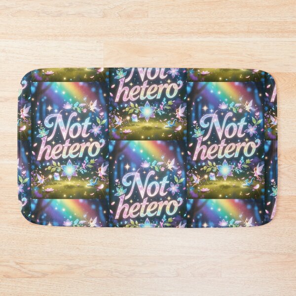 Item preview, Not Hetero – Magical Fairy Fantasy Pride Typography designed and sold by ZhivanCrimson.