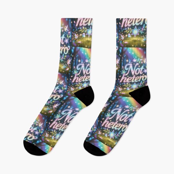 Item preview, Not Hetero – Magical Fairy Fantasy Pride Typography designed and sold by ZhivanCrimson.