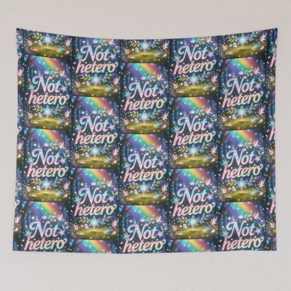 Item preview, Not Hetero – Magical Fairy Fantasy Pride Typography designed and sold by ZhivanCrimson.