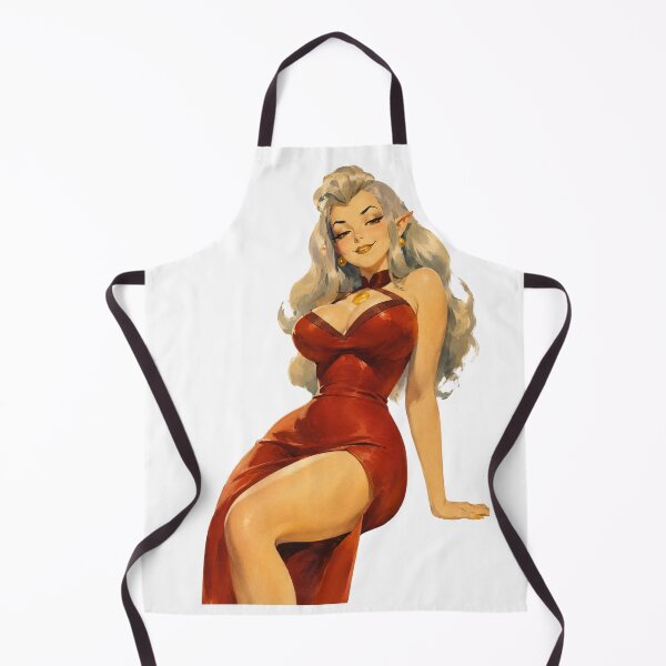 Item preview, Elegant Elf Pin-Up | Original Fantasy Vintage Elf Woman Illustration designed and sold by Cosplayvintage.