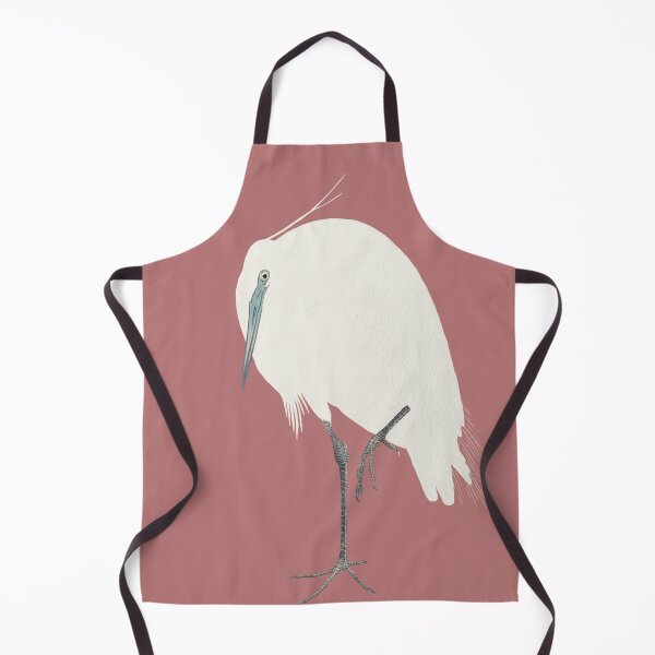Item preview, Japanese Animal Art - White Heron - Modern Ukiyo-e - Japandi, Dusty Rose designed and sold by Black Swallow.
