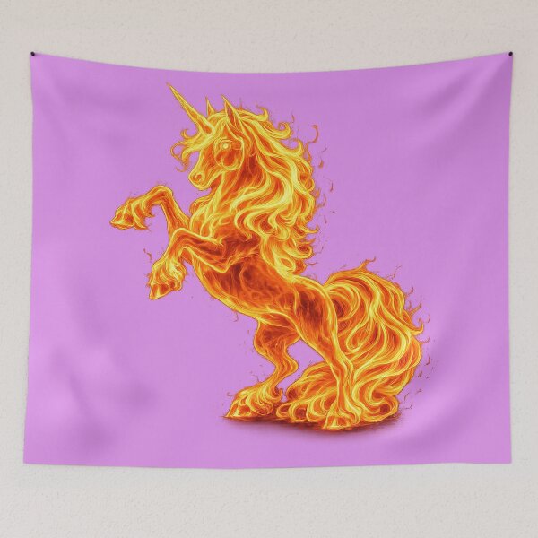 Item preview, Blazing Fire Unicorn | Flaming Mythical Horse Fantasy Magic Design designed and sold by Daagath.