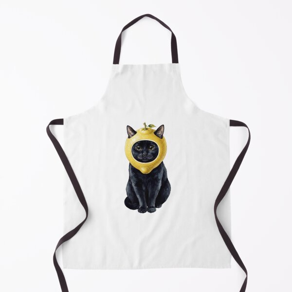 Item preview, Kawaii Fruit Kitty | Black Cat & Lemon designed and sold by KittyClosetStore.
