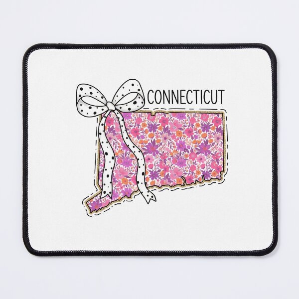 Item preview, Cute Connecticut Floral Map Graphic Coquette Bow Design designed and sold by Paper Drip.