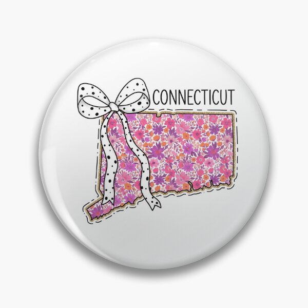Item preview, Cute Connecticut Floral Map Graphic Coquette Bow Design designed and sold by Paper Drip.