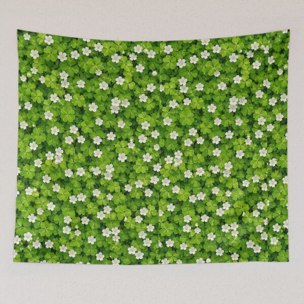 Item preview, Spring Clover & White Wildflower Seamless Pattern designed and sold by Atum&Art.