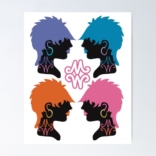 Item preview, Punk Mullet Mohawk Shag Hairstyle Girl Neon Silhouette designed and sold by Karin Taylor.