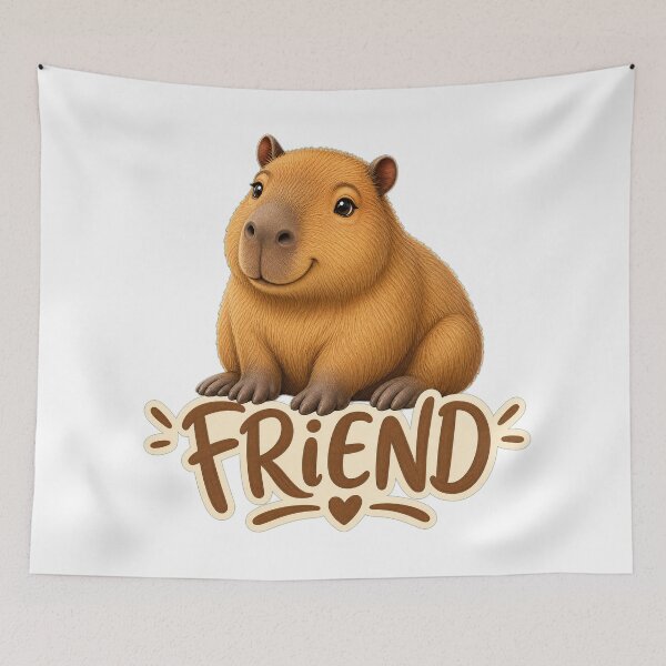 Item preview, RESPECT THE CAPYBARA Friendly Capybara Companion Design - Cute Hand-Drawn Illustration designed and sold by Uglyandcute.