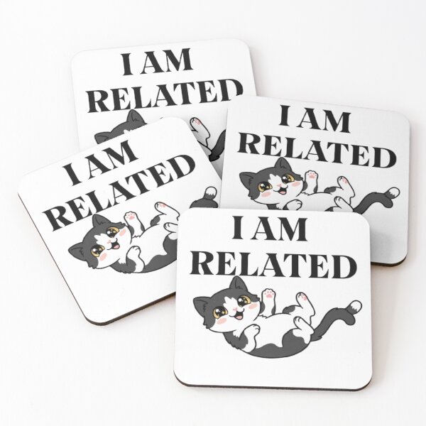 Item preview, I Am Related Funny Cat Meme Design – Cute Cat Lover Humor Gift designed and sold by PrintforDesign.