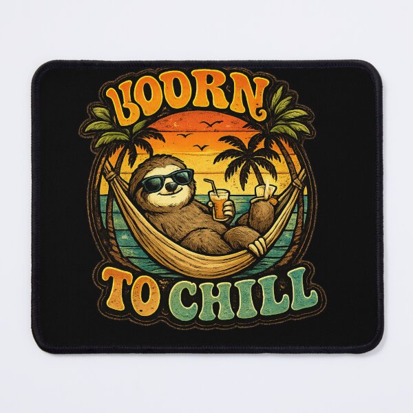 Item preview, Born to chill Sloth Shirt, Funny Sloth Retro Tee, Lazy Animal Humor Graphic, 70s Vintage Aesthetic Cute Sloth T-Shirt designed and sold by hyper retro.