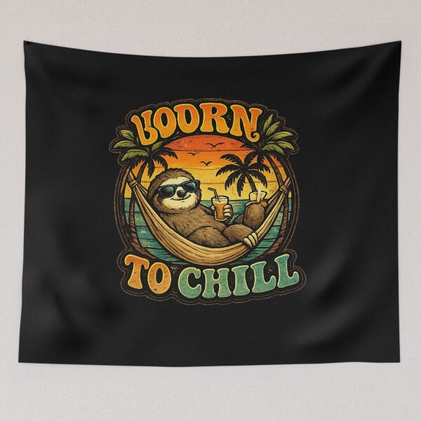 Item preview, Born to chill Sloth Shirt, Funny Sloth Retro Tee, Lazy Animal Humor Graphic, 70s Vintage Aesthetic Cute Sloth T-Shirt designed and sold by hyper retro.