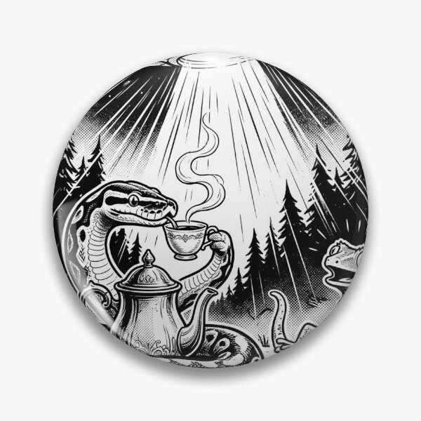 Item preview, Ball Python Tea Lover Retro UFO T-Shirt | Vintage Sci-Fi Comic Snake Art designed and sold by Cuatcho.