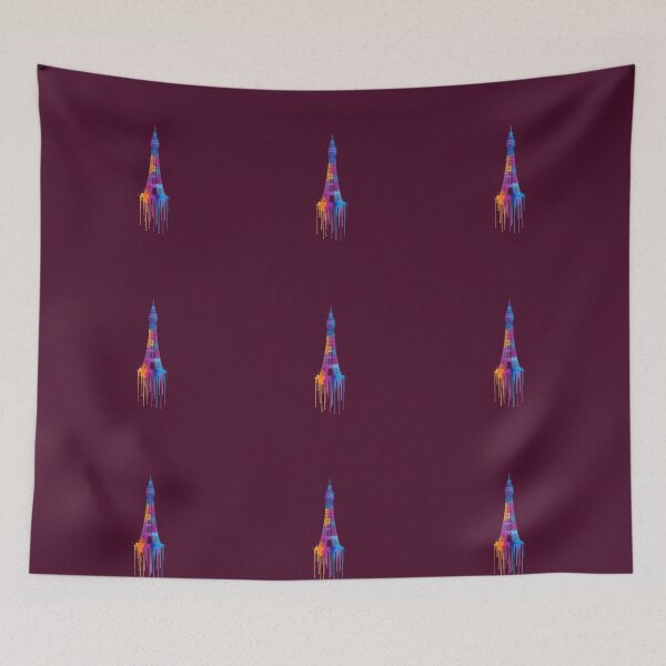 Item preview, Blackpool Tower Watercolor Dripping Paint Silhouette designed and sold by Exquisite Design Studio „Paculówka”.