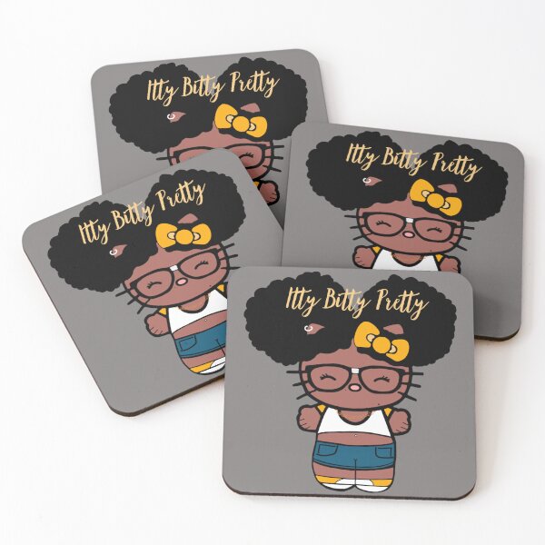 Item preview, Black Girl Hello Kitty Inspired Kawaii Character | Cute Natural Hair Illustration  designed and sold by MsGoldenCreates.