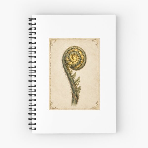 Item preview, Glowing Fiddlehead Fern Print — Luminous Vintage Botanical Wall Art for a New Plant Parent designed and sold by Brackenlume Studio.