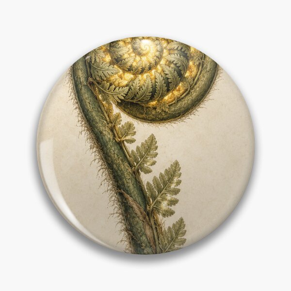 Item preview, Glowing Fiddlehead Fern Print — Luminous Vintage Botanical Wall Art for a New Plant Parent designed and sold by Brackenlume Studio.