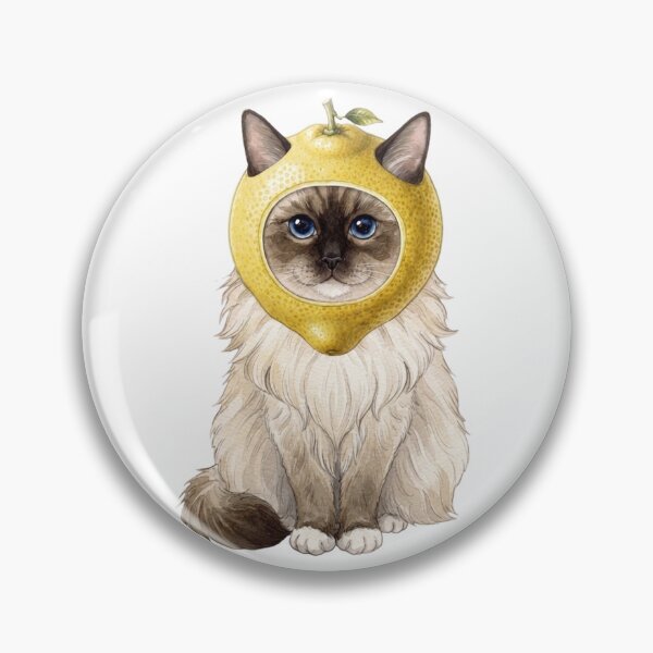 Item preview, Kawaii Fruit Kitty | Ragdoll Cat & Lemon designed and sold by KittyClosetStore.