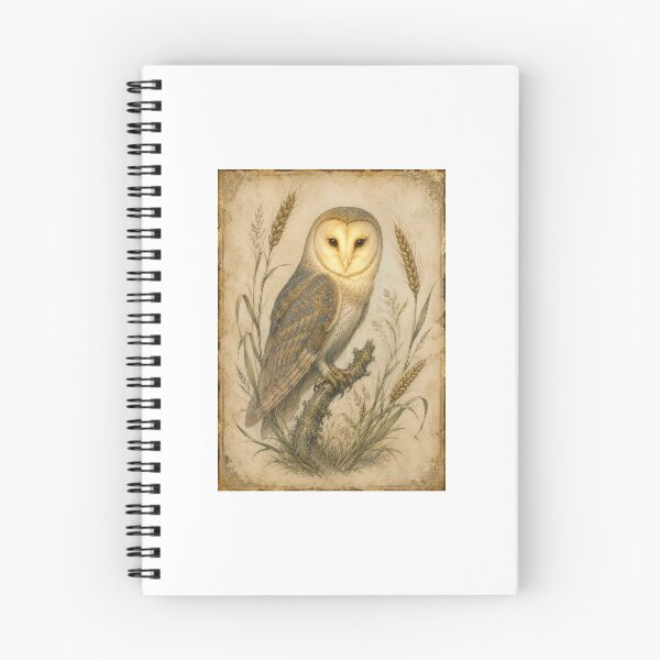 Item preview, Moonlit Barn Owl and Wheat Harvest Print — Luminous Vintage Cottagecore Autumn Wall Art designed and sold by Brackenlume Studio.