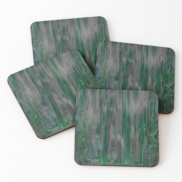 Item preview, Abstract Cyberpunk Green - Black Canvas designed and sold by Ingorgia Studio.