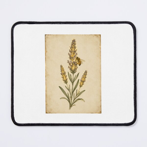 Item preview, Glowing Lavender and Honeybee Apothecary Print — Luminous Vintage Botanical Art for a Slow-Living Herbalist designed and sold by Brackenlume Studio.