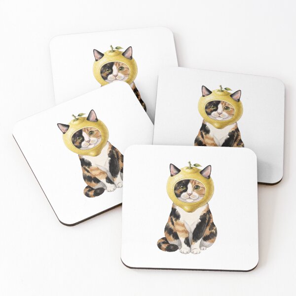 Item preview, Kawaii Fruit Kitty | Calico Cat & Lemon designed and sold by KittyClosetStore.