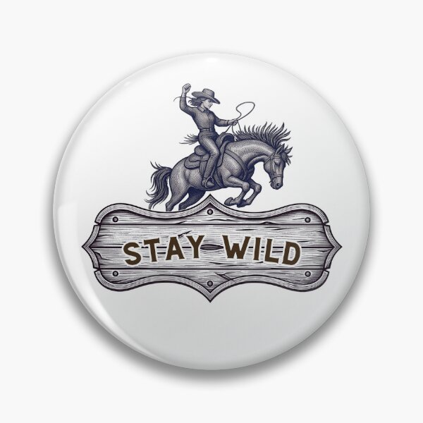 Item preview, Wild West Cowgirl Riding Bronc Vintage Wood Sign designed and sold by Art89-T-Shirts.
