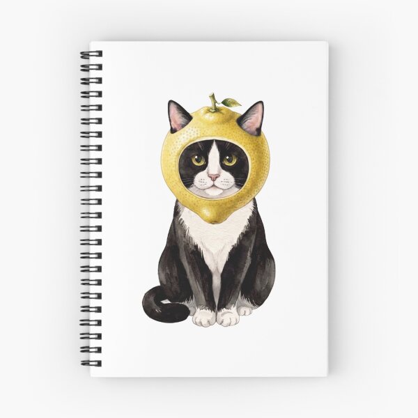 Item preview, Kawaii Fruit Kitty | Tuxedo Cat & Lemon designed and sold by KittyClosetStore.