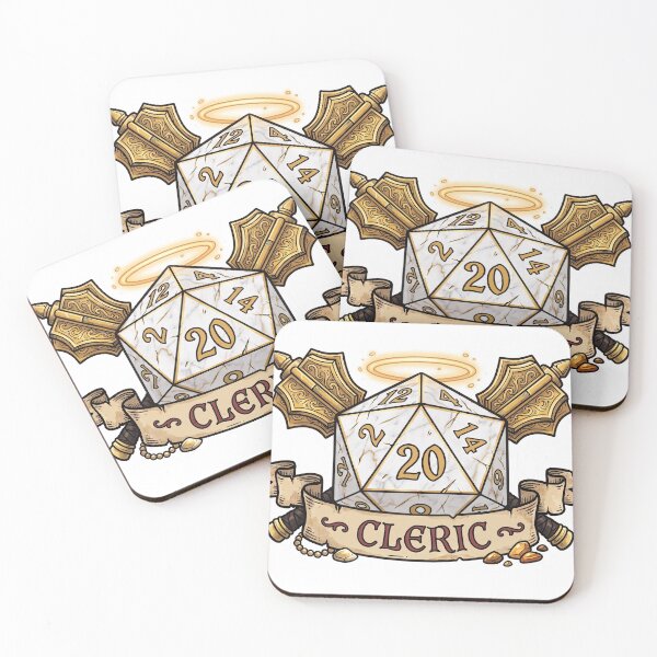 Item preview, Cleric D20 Class Crest Sticker - Funny D&D Cleric Dice Tabletop RPG Gift designed and sold by Dice_Goblin_Studio.