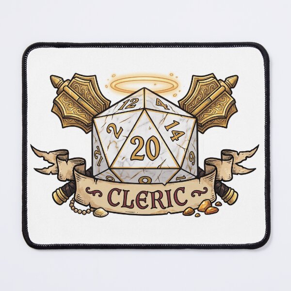Item preview, Cleric D20 Class Crest Sticker - Funny D&D Cleric Dice Tabletop RPG Gift designed and sold by Dice_Goblin_Studio.