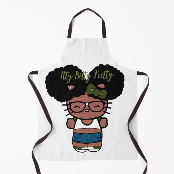 Item preview, Black Girl Hello Kitty Inspired Kawaii Character | Cute Natural Hair Illustration  designed and sold by MsGoldenCreates.
