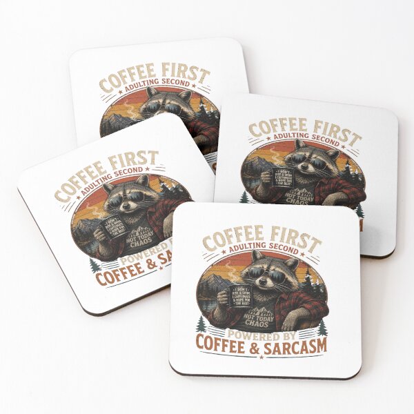 Item preview, Coffee First, Sarcasm Second Raccoon Design designed and sold by Kolibra.