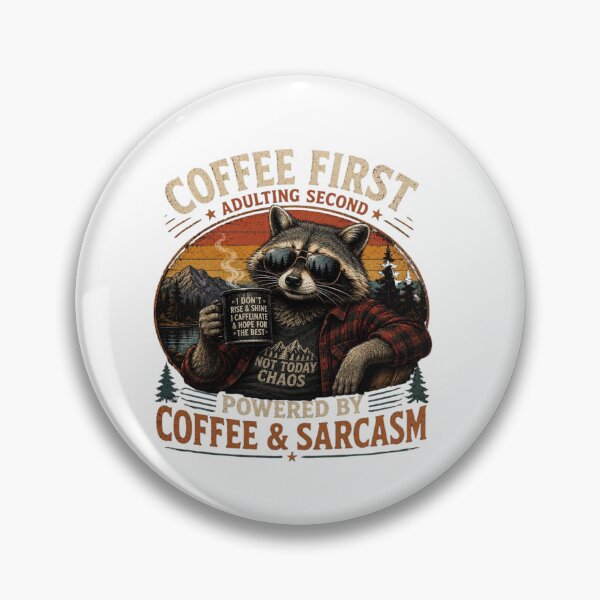 Item preview, Coffee First, Sarcasm Second Raccoon Design designed and sold by Kolibra.