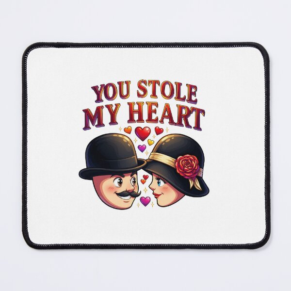 Item preview, You Stole My Heart – Romantic Vintage Bowler & Cloche Hat Love Illustration designed and sold by StakkaFu.