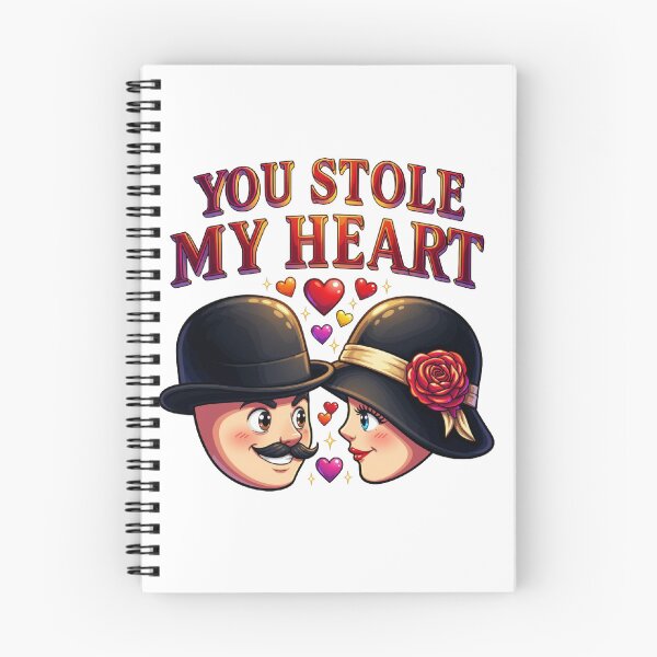 Item preview, You Stole My Heart – Romantic Vintage Bowler & Cloche Hat Love Illustration designed and sold by StakkaFu.