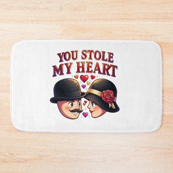 Item preview, You Stole My Heart – Romantic Vintage Bowler & Cloche Hat Love Illustration designed and sold by StakkaFu.