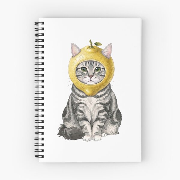 Item preview, Kawaii Fruit Kitty | Silver Tabby Cat & Lemon designed and sold by KittyClosetStore.