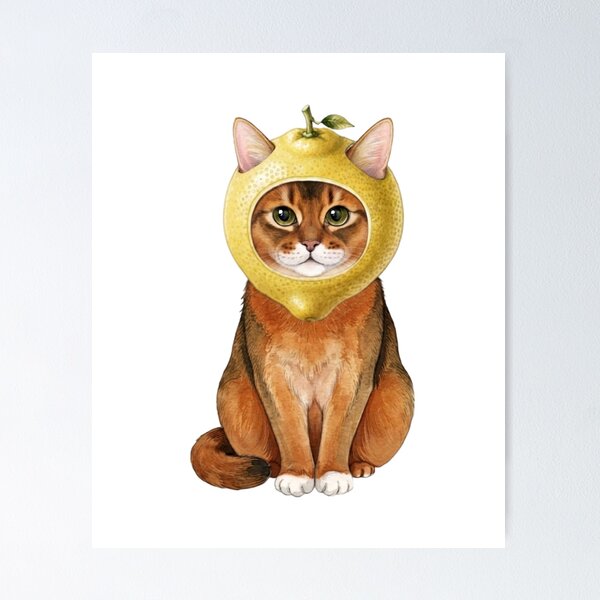 Item preview, Kawaii Fruit Kitty | Abyssinian & Lemon designed and sold by KittyClosetStore.