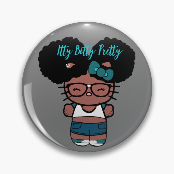 Item preview, Black Girl Hello Kitty Inspired Kawaii Character | Cute Natural Hair Illustration  designed and sold by MsGoldenCreates.