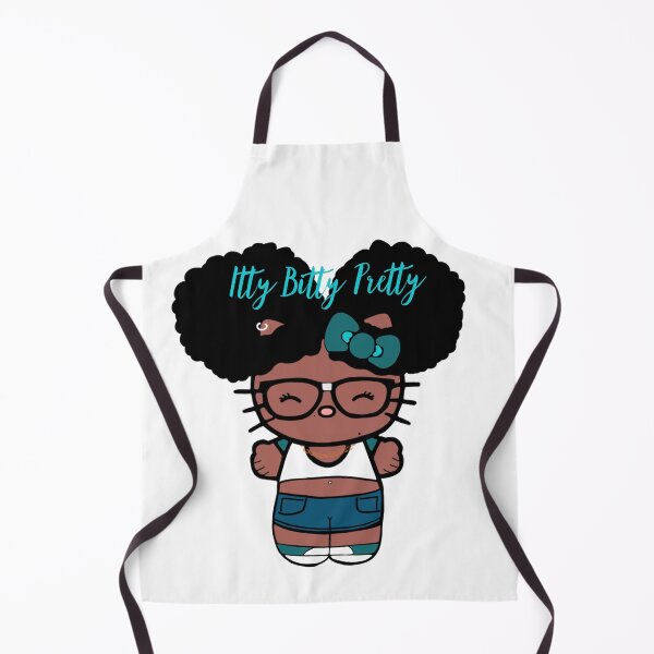 Item preview, Black Girl Hello Kitty Inspired Kawaii Character | Cute Natural Hair Illustration  designed and sold by MsGoldenCreates.