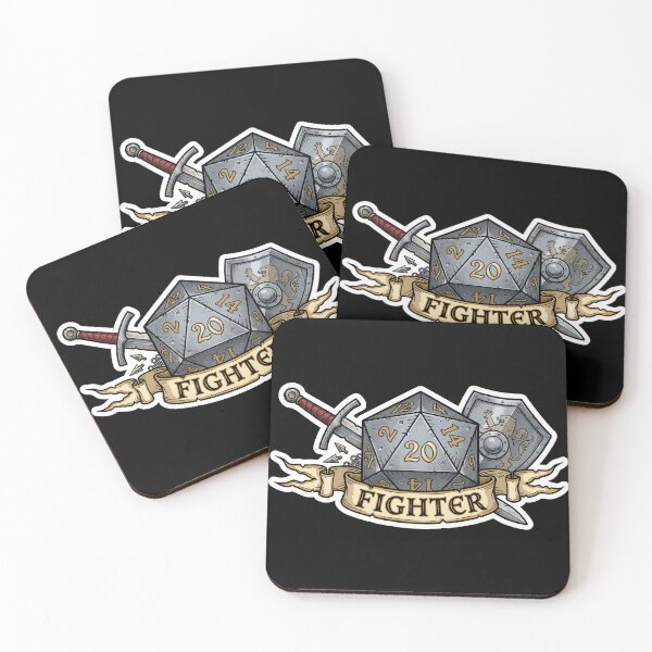Item preview, Fighter D20 Class Crest Sticker - Funny D&D Fighter Dice Tabletop RPG Gift designed and sold by Dice_Goblin_Studio.