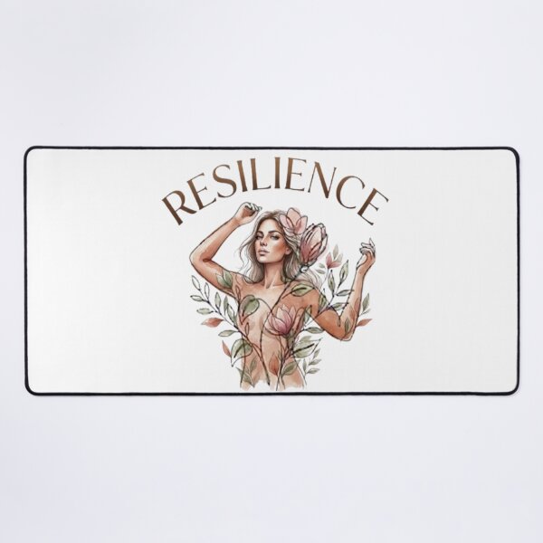 Item preview, Resilience Minimalist Line Art Woman Floral Design designed and sold by Northern Glow Art.