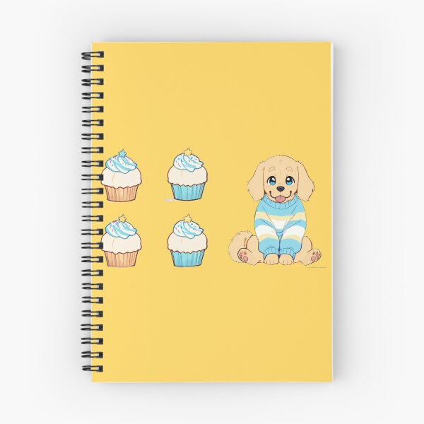 Item preview, Cute Golden Retriever Puppy in Cozy Sweater with Cupcakes Illustration designed and sold by BLUESKY11a.